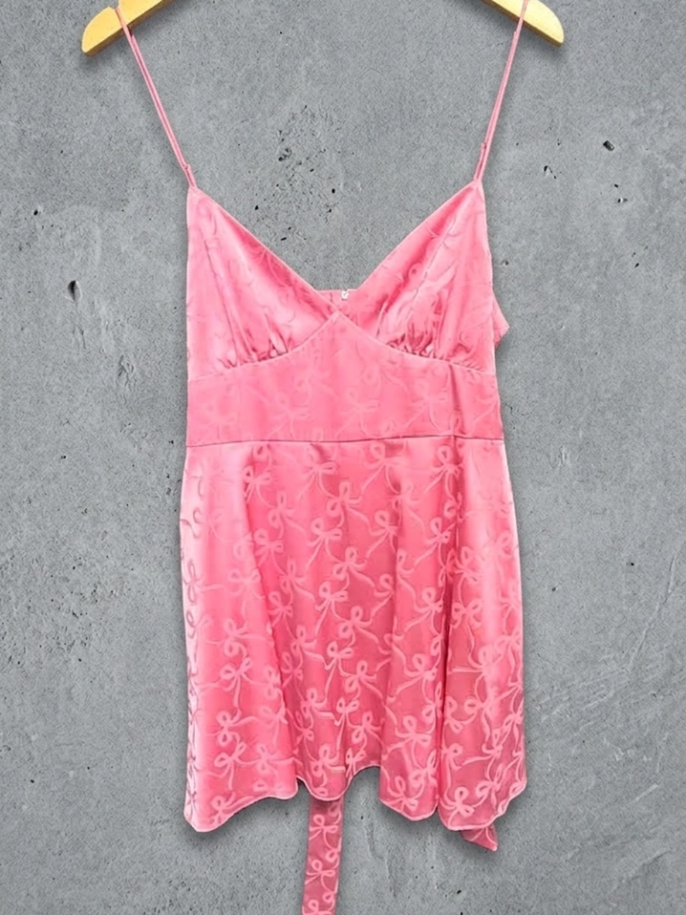 NWT B. Darlin Pink Ribbon Bow Jacquard Mini Dress Coquette Barbi core Size 15/16